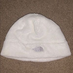 The North Face white hat with gray writing
